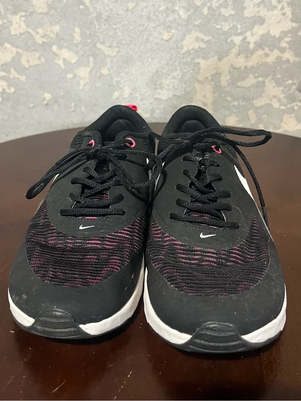 Nike Black Sneakers with Pink Accents - Air Max Thea